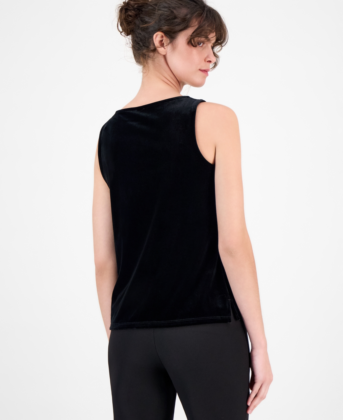 Anne Klein Women's Velour Boat-Neck Tank