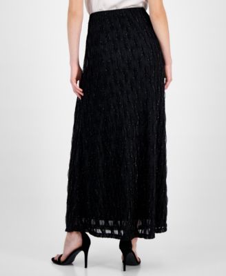 Women's Glitter Flared Maxi Skirt