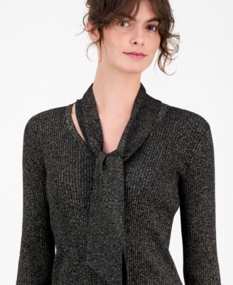 Women's Ribbed Scarf Sweater