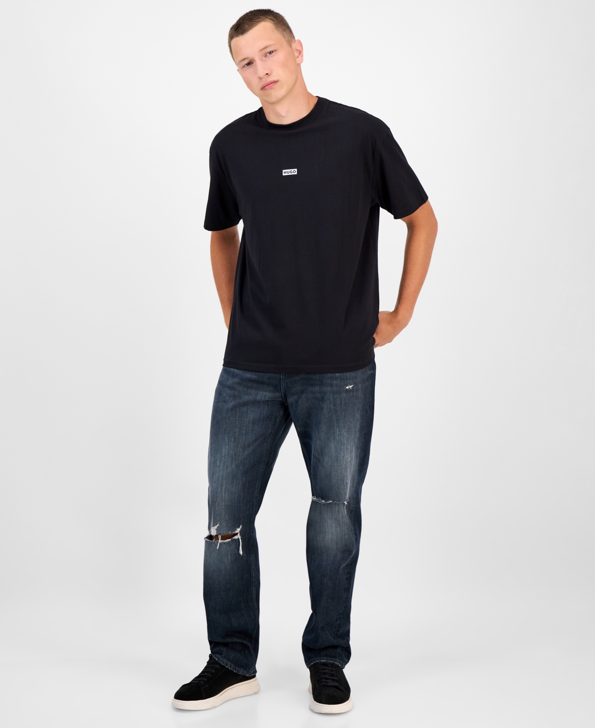 Hugo Boss Hugo Nalono Graphic T-shirt In Black