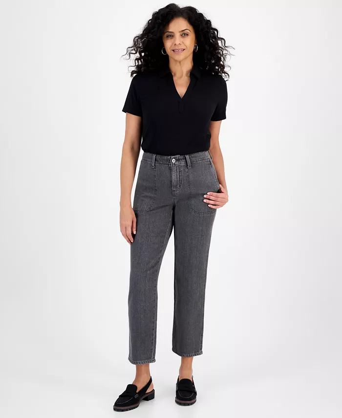 Women's Mid-Rise Relaxed Straight-Leg Jeans