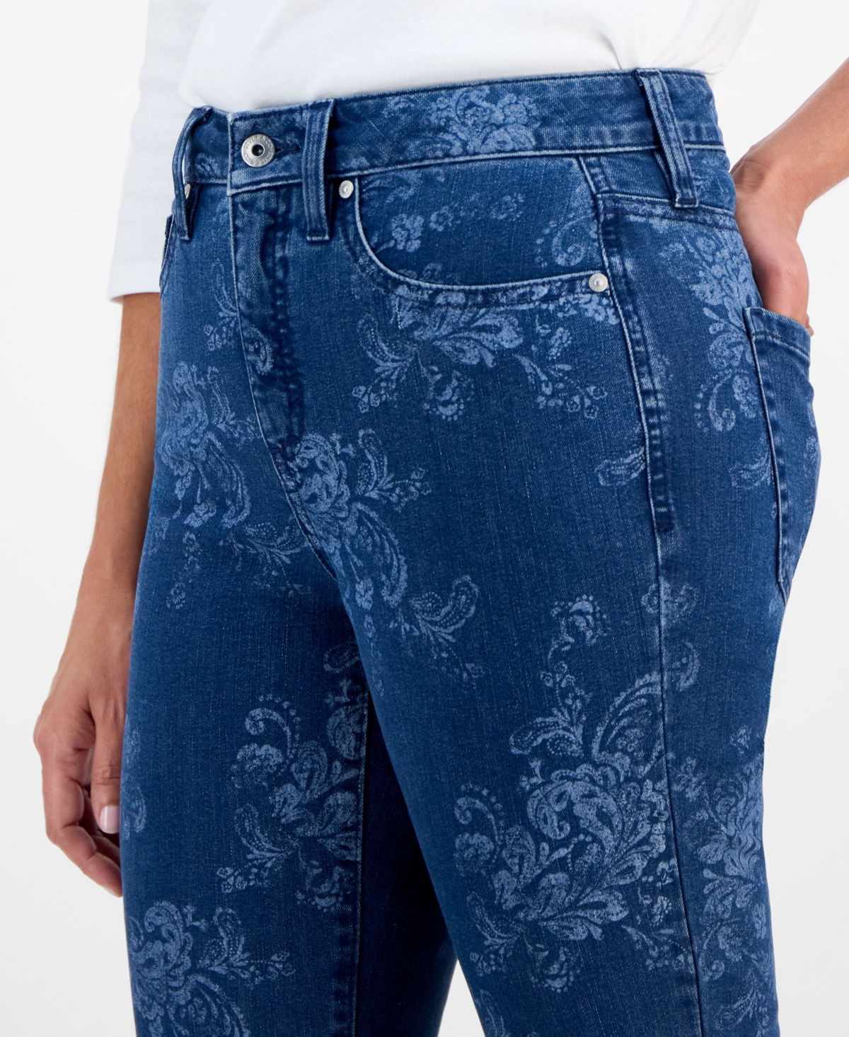 Style & Co Women's Printed Straight-leg Jeans, Macy's Exclusive In Multi