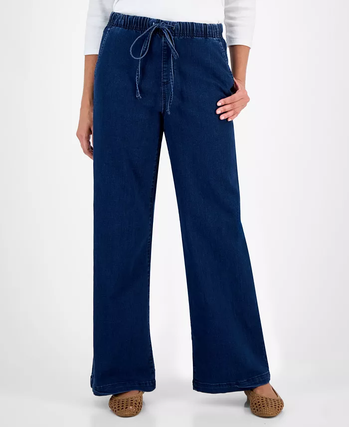 Women's Wide-Leg Pull-On Jeans - thumbnail 2