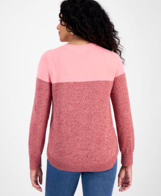 Petite Colorblock Cotton Sweater