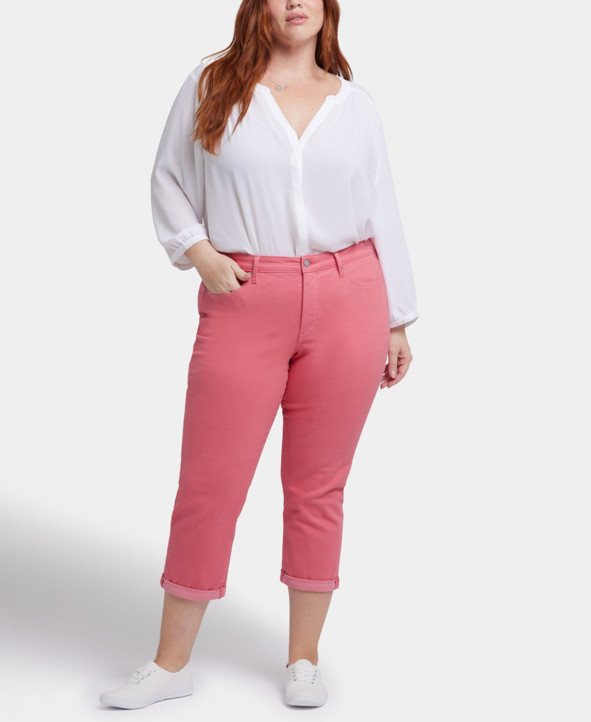 Plus Size Chloe Skinny Capri Jeans - Spiced Coral