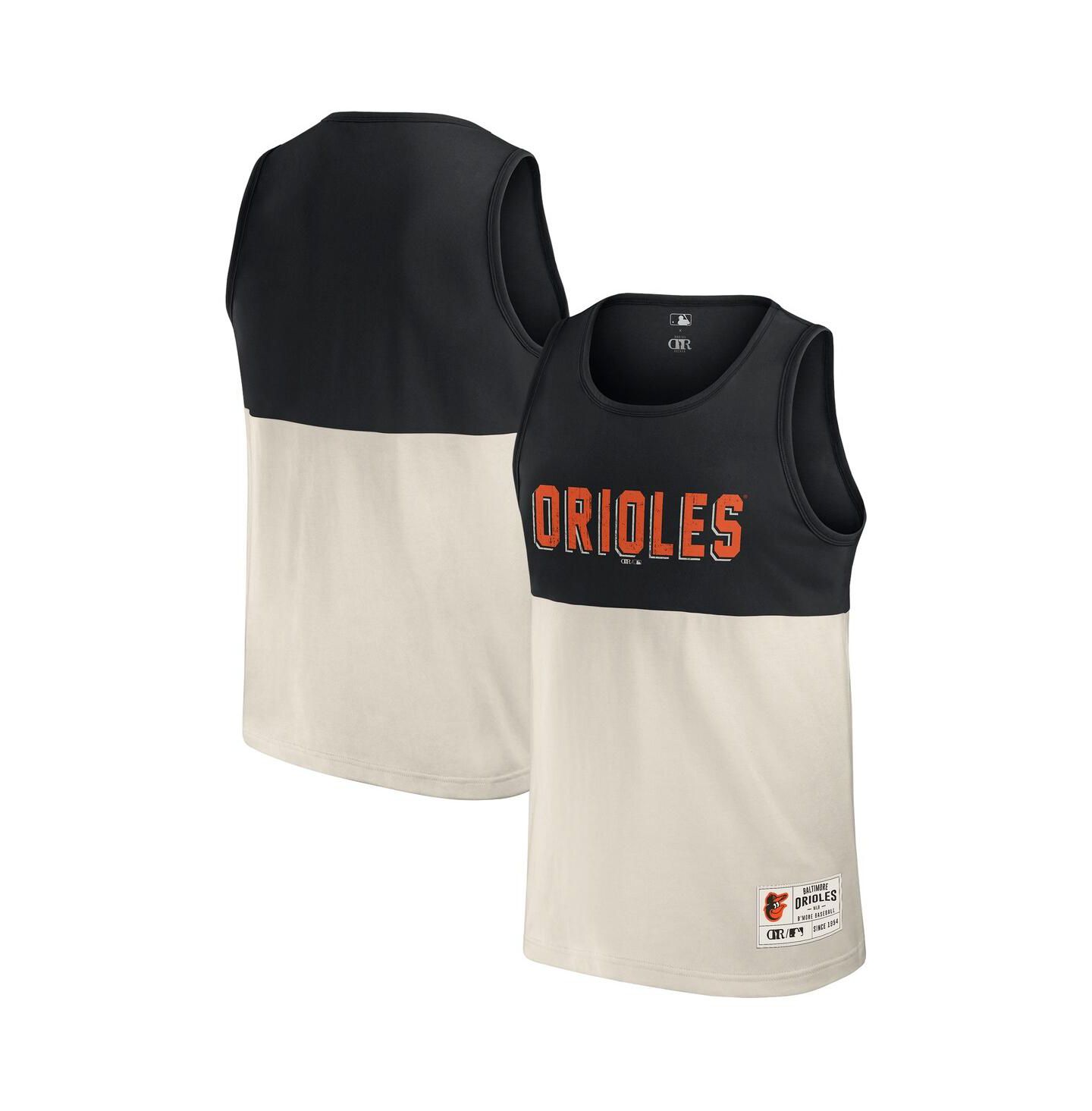 Мужской топ Fanatics Darius Rucker Collection by Black/Cream Baltimore Orioles Color Block — фото 1
