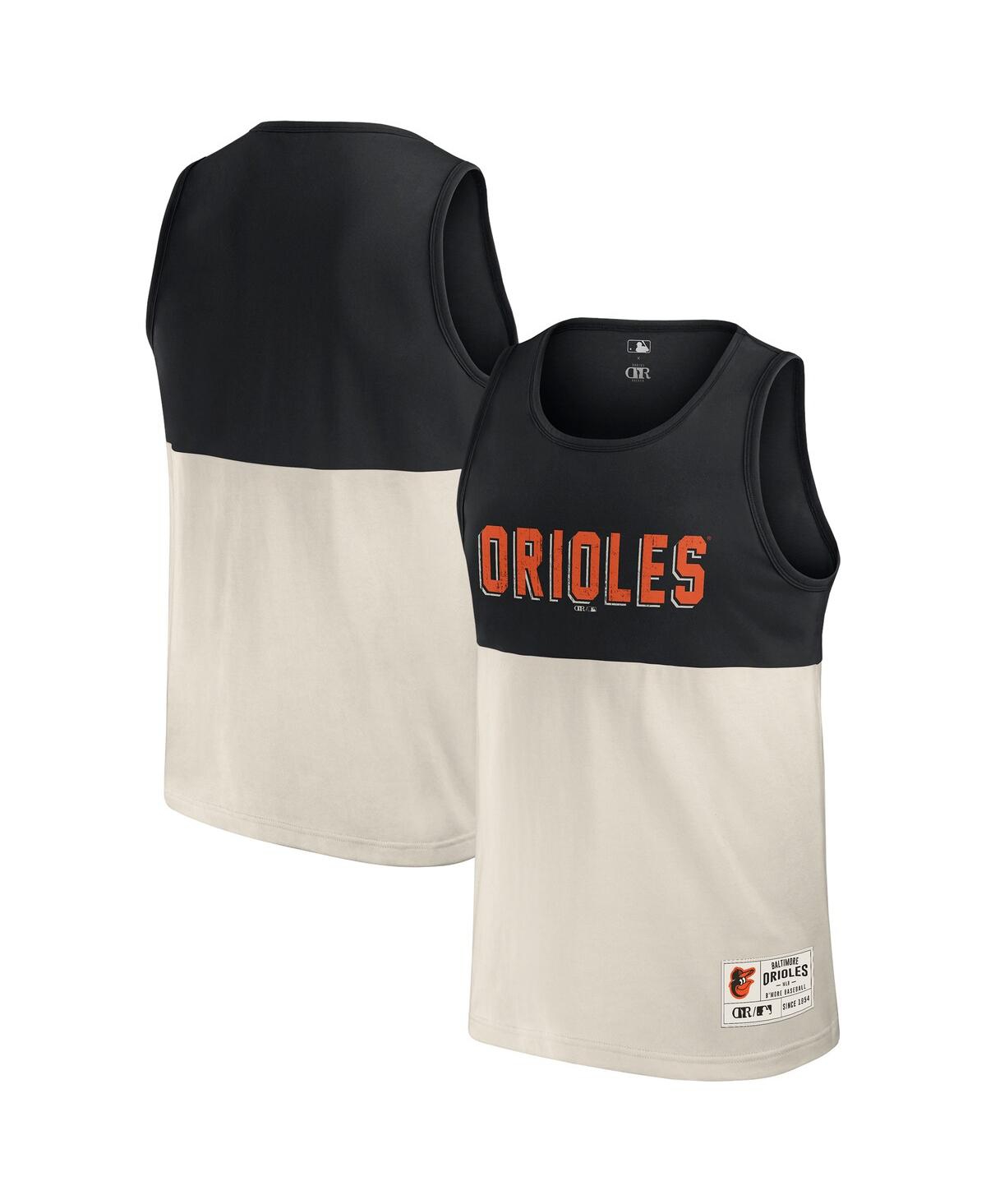 Darius Rucker Collection by Fanatics Men's Black/Cream Baltimore Orioles Color block Tank Top - Black, Cream