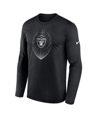 Men's Black Las Vegas Raiders Icon Legend Performance Long Sleeve T-Shirt