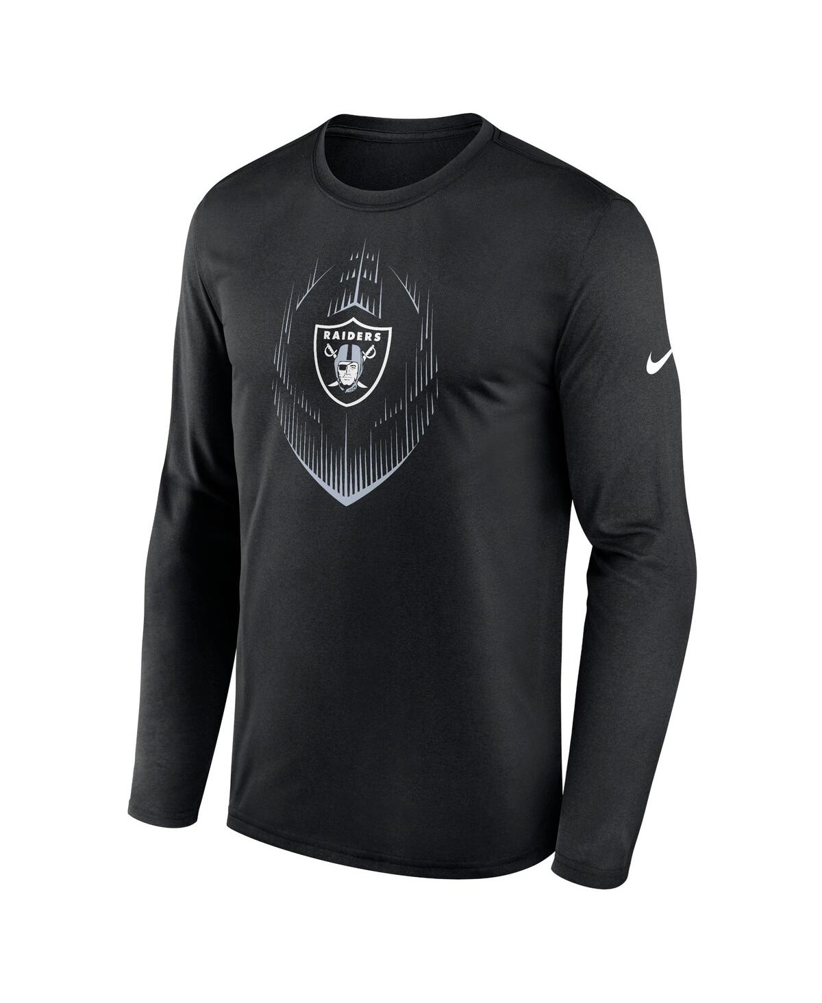 Nike Black Las Vegas Raiders Icon Legend Performance Long Sleeve T-shirt In Black