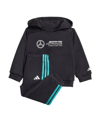 adidas - Baby Boys and Girls 2-Piece Black Mercedes-AMG Petronas F1 Team DNA Alpha skin Pullover Hoodie and Jogger Pants Set