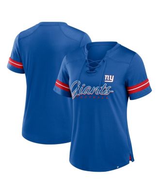 Fanatics - Women's Royal New York Giants Play Script Lace-Up T-Shirt
