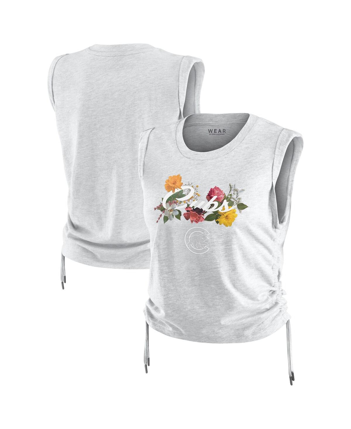 Women's Heather Gray Chicago Cubs Cinched Tank Top - Heather Gray