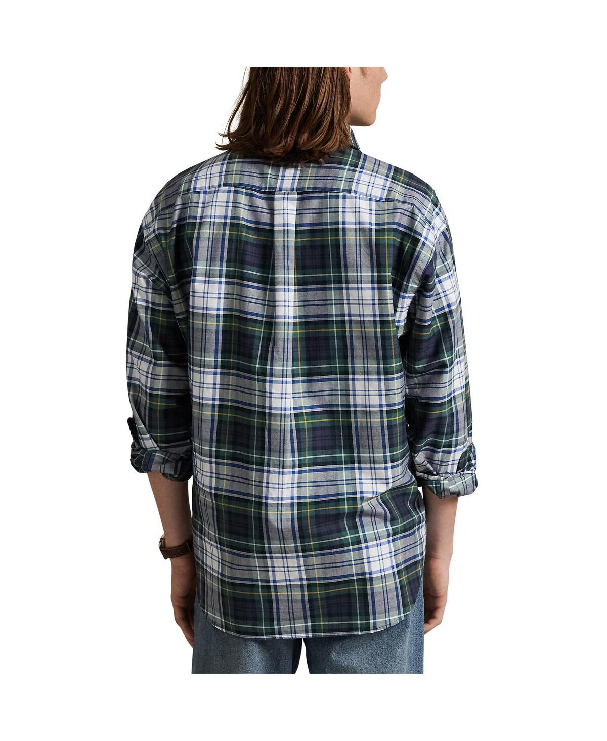 Polo Ralph Lauren Navy Yankees Flannel Oxford Shirt In Multi