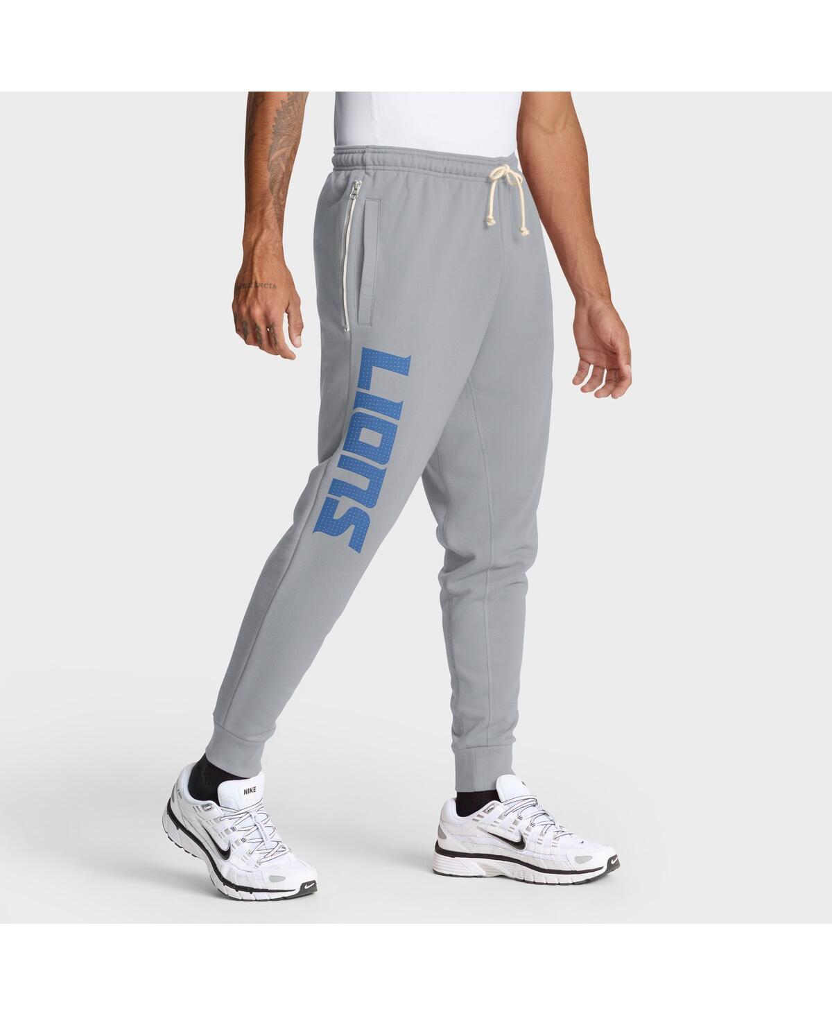 Men's Gray Detroit Lions Sideline Ground Game Performance Taper Pants - Gray