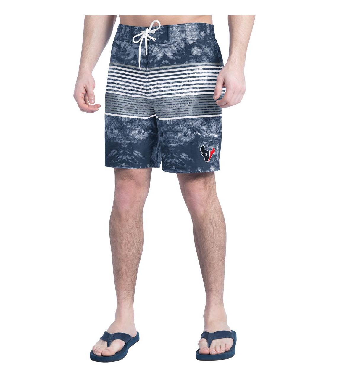 Men's Navy/Gray Houston Texans Horizon Volley Swim Shorts - Navy, Gray