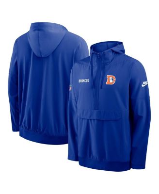 Men's Royal Denver Broncos Sideline Alt Pack Anorak Half-Zip Hoodie Jacket