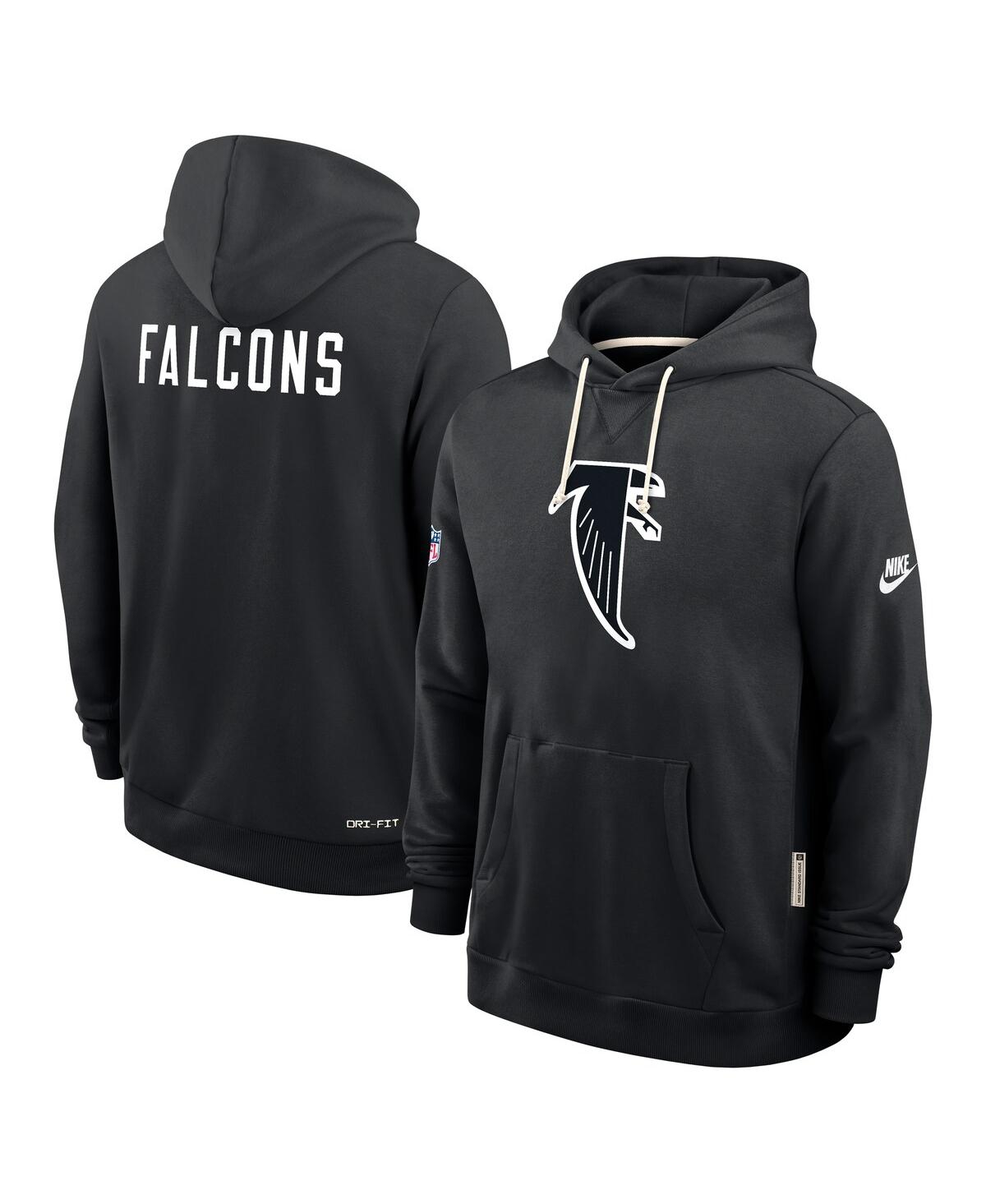 Nike Black Atlanta Falcons Sideline Offensive Set Play Performance Pullover Hoodie In Black