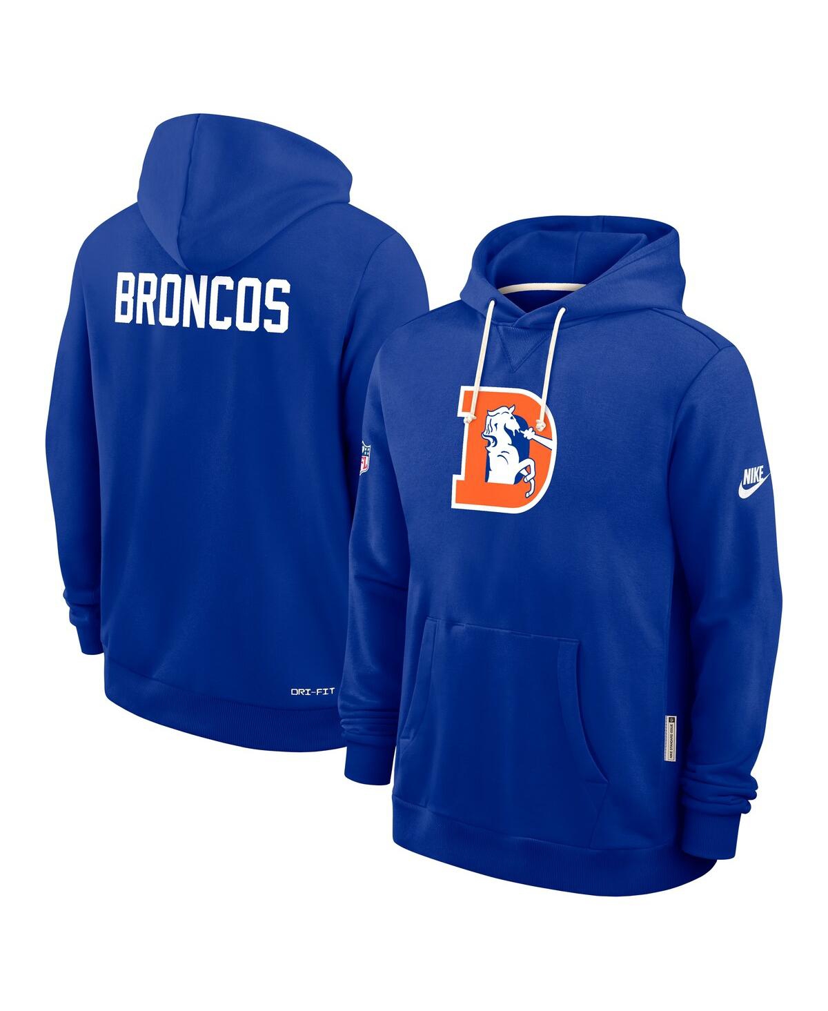 Nike Royal Denver Broncos Sideline Offensive Set Play Performance Pullover Hoodie In Blue