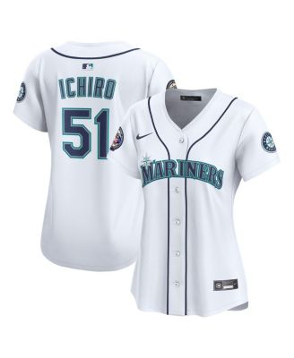 Nike - Women's Ichiro Suzuki White Seattle Mariners Home Retired Hall of Fame Patch Limited Jersey
