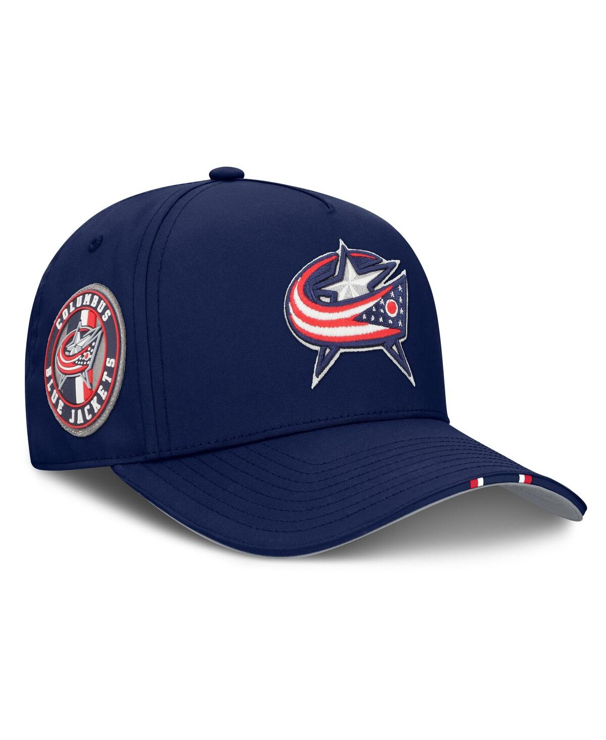 Men's Navy Columbus Blue Jackets 2025 Nhl Draft Authentic Pro On-Stage Podium A-Frame Adjustable Hat - Navy