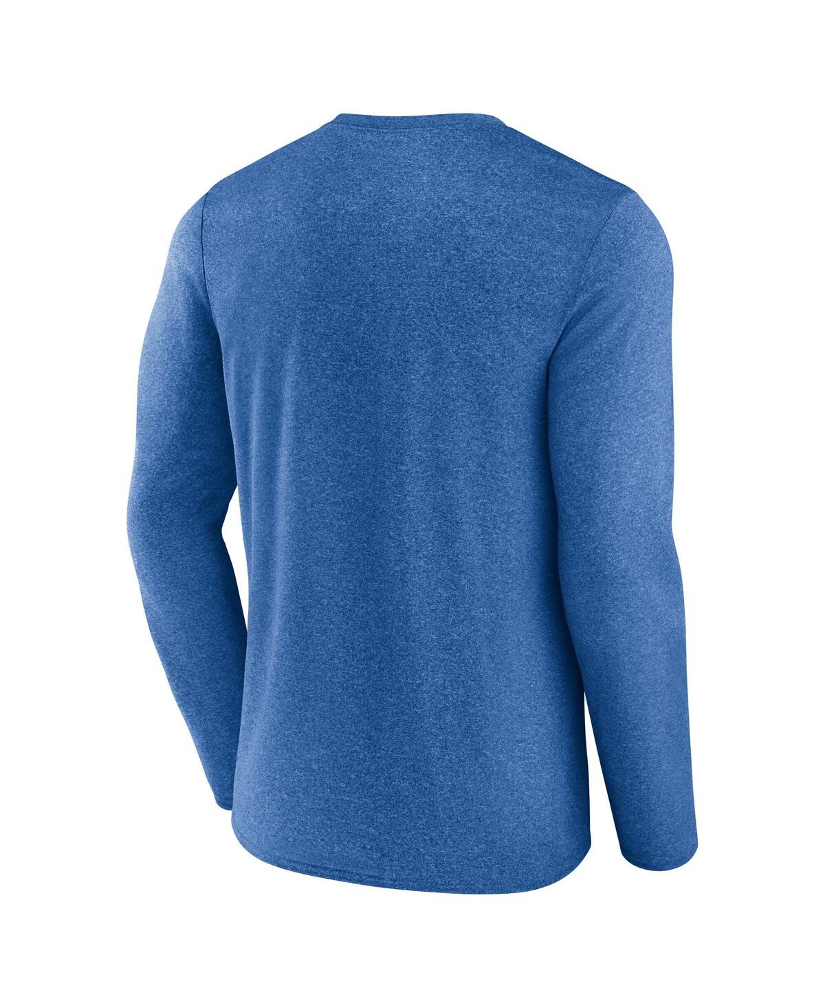 Fanatics Men's Heather Blue St. Louis Blues Sweep Iconic Synthetic Long Sleeve T-shirt In Blue