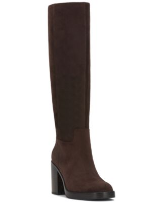 Vince Camuto Womens Gibi Platform Boot Regular Wide Calf Extra Wide Calf In Brown