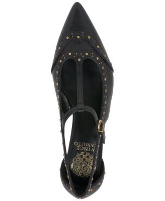 Women's Valkie Studded T-Strap Micro-Heel Mary-Jane Flats