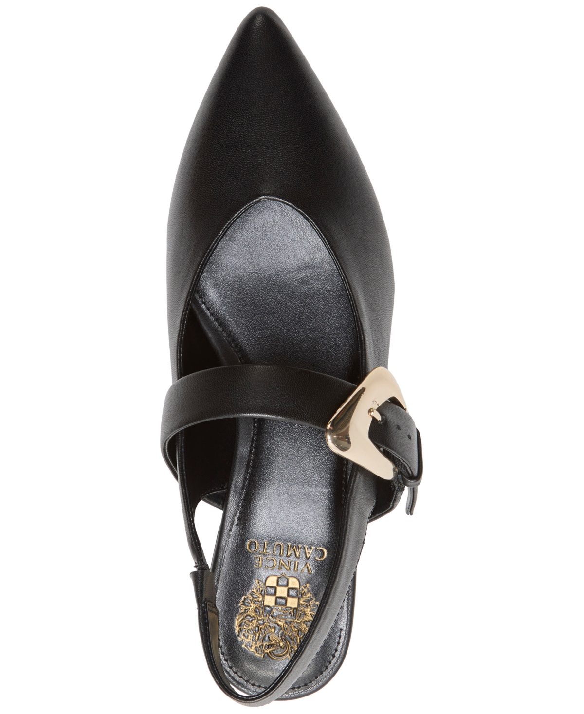 Vince Camuto Amoret Pointed Toe Slingback Flat In Black