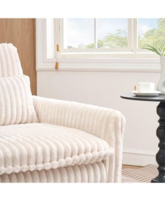 Beige Small Space Sofa Bed with Pillow