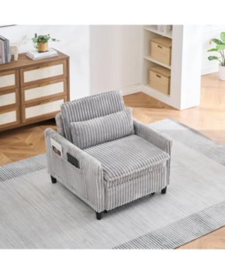 Grey Small Space Sofa Bed with Pillow