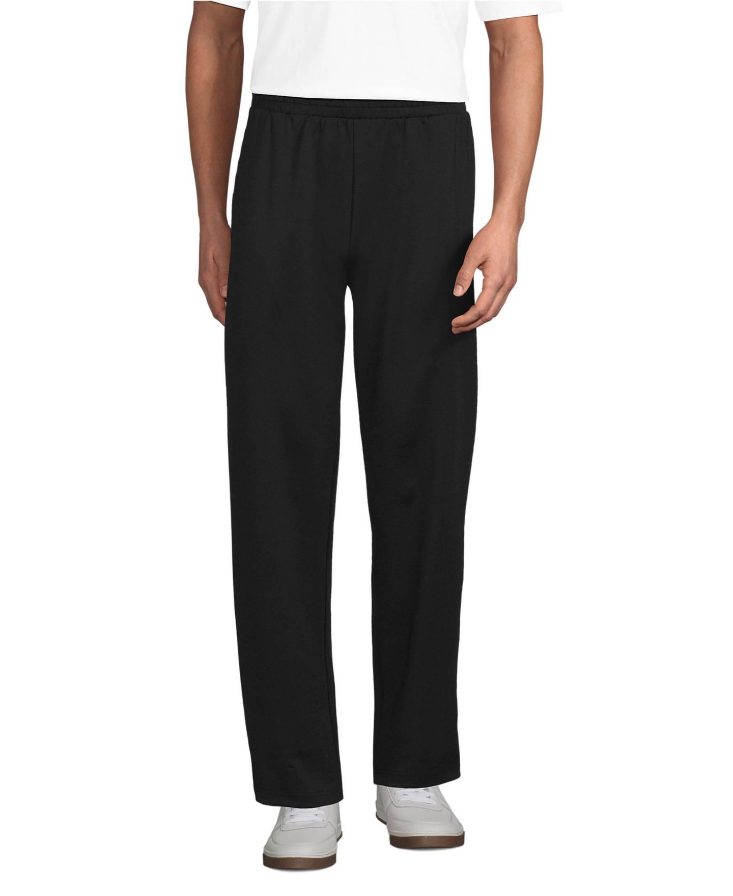 Мужские брюки Lands' End Active Performance Track Pants, цвет: Чёрный — фото 1