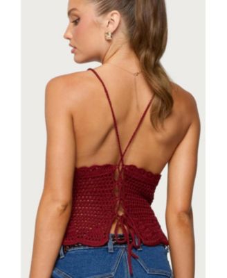 Women's Delila Crochet V Neck Top