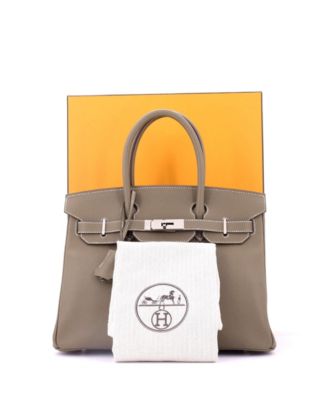 Pre-Owned Hermes Birkin 30 Handbag Grey Epsom with Palladium Hardware