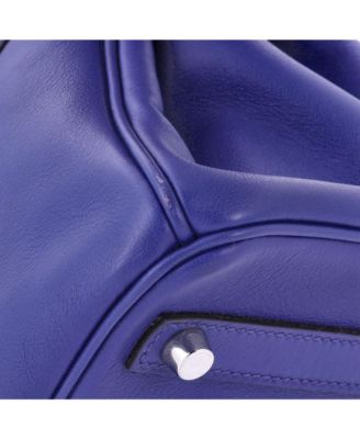 Pre-Owned Hermes Birkin 30 Handbag Blue Swift with Palladium Hardware