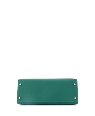Pre-Owned Hermes Kelly 28 Handbag Green Epsom with Gold Hardware