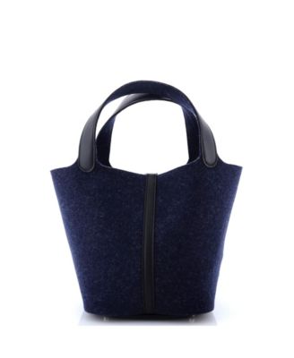 Pre-Owned Hermes MM Picotin Lock Bag Felt with Leather