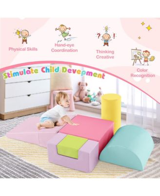 Toddler 6 PCS Climber Play Set Indoor Foam Climb & Crawl Activity Blocks w/ Cover