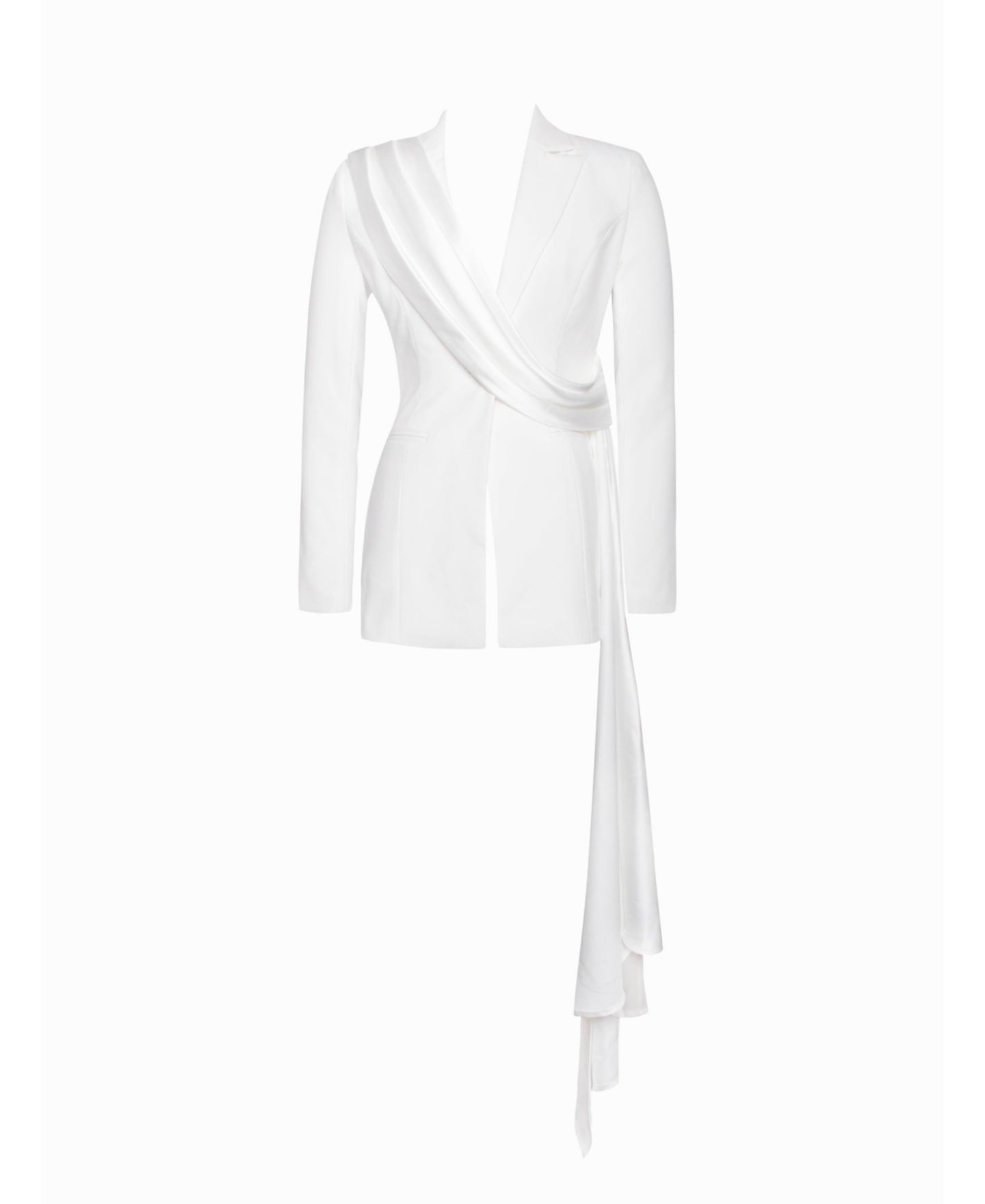 Женская куртка Miss Circle Women Vandra White Draping Blazer, цвет: Белый — фото 6