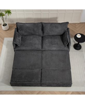 1 Pc Corduroy  Pull-Out Sleeper, Storage, USB & USB-C Charging, Pillows Included  Sofa Bed