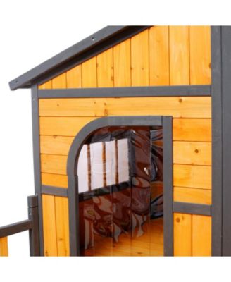 Large Wooden Dog House with Porch