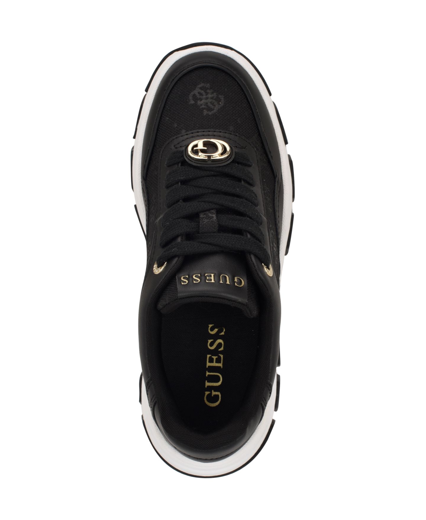 Женские кроссовки GUESS Berrett Quattro G Lace-Up Platform Hiker, цвет: Чёрный — фото 5