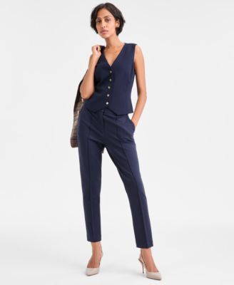 Women's Stretch Crepe Button-Front Vest