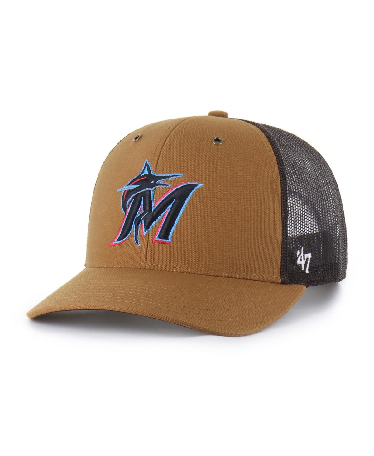 Carhartt X '47 Brand Men's Brown Miami Marlins Trucker Adjustable Hat - Brown