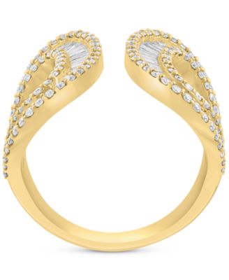 EFFY&reg; Diamond Round & Baguette Looped Cuff Ring (1-5/8 ct. t.w.) in 14k Gold