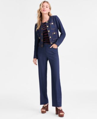 Women's Striped Short-Sleeve Sweater Tee