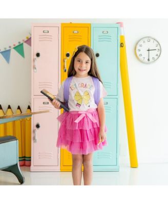 Baby Girls Raspberry Bow Tiered Tutu Skirt