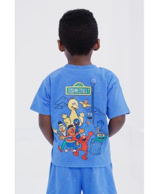 Baby Boys Oscar the Grouch Elmo Bert and Ernie Graphic T-Shirt and Shorts Outfit Set Infant to Little Kid