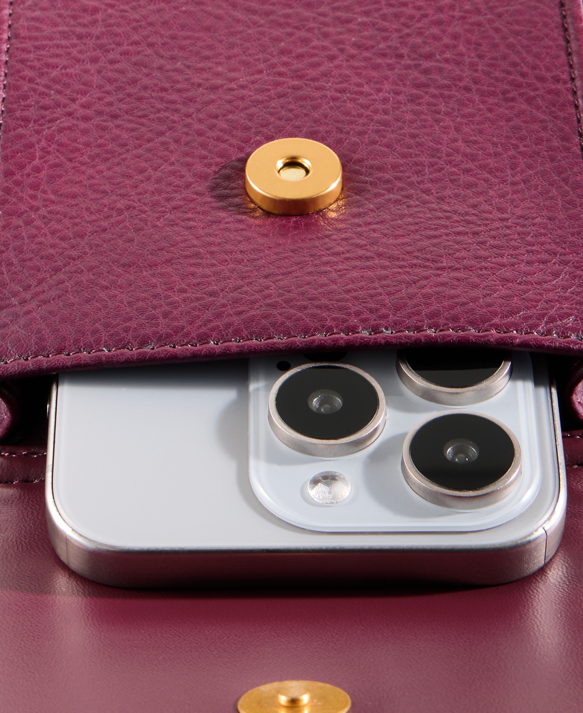 Style & Co Mini Studded Phone Crossbody Bag, Macy's Exclusive In Burgundy