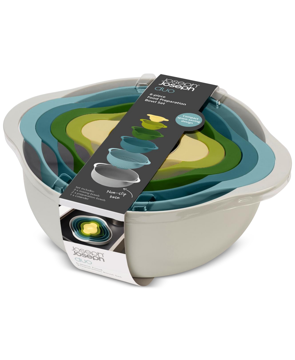 Joseph Joseph Duo 6-piece Food Preparation Bowl Set In Multi