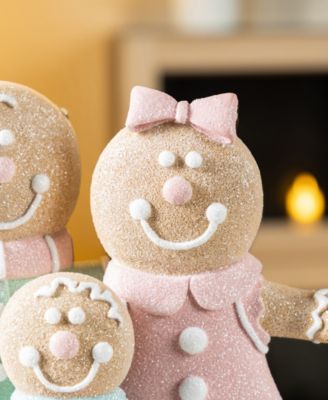 10.25" Resin Christmas Gingerbread Man Family Figurine